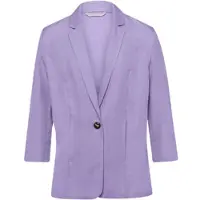 Sieh an! Blusenblazer SIEH AN "Blazer Blazer in Leinen-Optik", Damen, Gr. 56, lavendel, Web, Stoff, , Sportlich, Blazer Blusenblazer