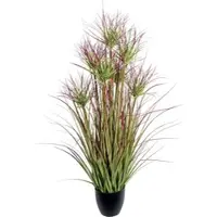 Creativ Green Kunstgras "Cyperngrasbusch", grün (grün, rot), H:95cm Ø:35cm, Kunststoff, Kunstpflanzen, Kunstgras