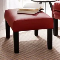 Home affaire Hocker "Bedford", rot, B:65cm H:39cm T:45cm, Luxus-Microfaser Lederoptik (100% Polyester);NaturLEDER (echtes Rindsleder), Hocker, Hocker
