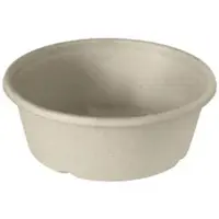 Biopak DUNI Bagasse Salatschale ungeteilt, rund, Fettbeständige Salatschüssel aus nachwachsenden Zuckerrohrfasern, 1 Karton = 4 x 40 Stück, 1200 ml