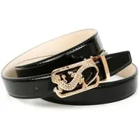 Anthoni Crown Ledergürtel , Damen, Gr. 85, schwarz, Leder, unifarben, Gürtel Ledergürtel, mit exklusiver Koppelschließe, Eidechse
