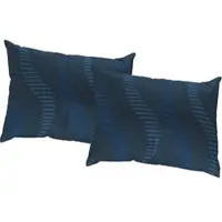 Wirth Dekokissen "LUPARA" Gr. 2, blau (blau, gemustert), B:50cm L:50cm, Baumwolle, Polyester, Dekokissen_Sitzkissen_Kissenhüllen, Dekokissen, Kissenhülle ohne Füllung, 2 Stück