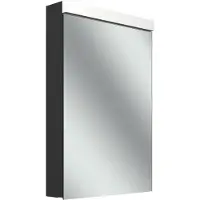 Schneider LOW plus LED-Spiegelschrank, eine Tür 50cm, wechselbarer Anschlag, 495x120x747mm, Steckdose rechts, Beleuchtung oben, 172.052.02.44