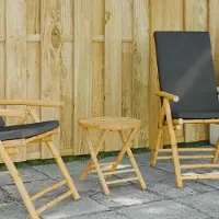 Merkloos Faltbarer Gartentisch, 45x45 cm, aus Bambus
