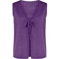 Sieh an! Strickweste SIEH AN "Strickweste Strickweste", Damen, Gr. 42, lila, Strick, , Basic, V-Ausschnitt, Westen Strickweste