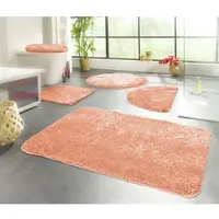 Kinzler Badematte "Chaozhou, Badvorleger, Badezimmer Teppich", rot (coralle), H:20mm, Polyester, Badematten, Badematte, Badteppich, Uni Farben, weich, als rechteckig, rund & Set erhältlich