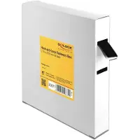 DeLOCK Klettband auf Rolle L 10 m x B 20 mm in Box schwarz, Schwarz, 20 mm, 10 m, 1 Stück(e)