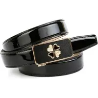 Anthoni Crown Ledergürtel , Damen, Gr. 75, schwarz, Leder, unifarben, Gürtel Ledergürtel, Traumhafter Automatik Lackgürtel, kleine Herzen