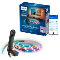 Philips Smart Lighting Bildschirmsynchronisation mit Lichtband für 55"-66"-TV, Wi-Fi/Bluetooth, Schwarz, Wi-Fi 4 (802.11n), 802.11b, 802.11g, LED, Kunststoff, Multi