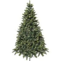 Creativ Deco Künstlicher Weihnachtsbaum "Weihnachtsdeko, künstlicher Christbaum, Tannenbaum", grün, H:150cm Ø:95cm, Polyethylen, Weihnachtsbäume, Künstlicher Weihnachtsbaum, mit LED-Lichterkette