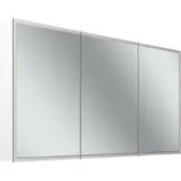 Schneider GLOW D2W Spiegelschrank, 3 Türen 45/50/45cm, 1413x136x736mm, rundum Beleuchtung, Dim2Warm, 218.141.02.02, Ausführung: EU-Norm/Korpus weiss