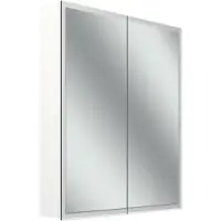 Schneider GLOW D2W Spiegelschrank, 2 Türen 30/30cm, 613x136x736mm, rundum Beleuchtung, Dim2Warm, 218.064.02.02, Ausführung: EU-Norm/Korpus weiss