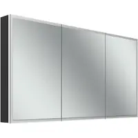 Schneider GLOW D2W Spiegelschrank, 3 Türen 45/50/45cm, 1413x136x736mm, rundum Beleuchtung, Dim2Warm, 218.141.02.44, Ausführung: EU-Norm/Korpus schwarz matt