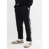 Bonprix Sweathose , Jungen, Gr. 176/182, N-Gr, schwarz, Obermaterial: 100% Baumwolle, regular fit, Hosen Sweathose, für Jungen, mit Schriftzug an den Seiten, Regular Fit, aus Baumwolle
