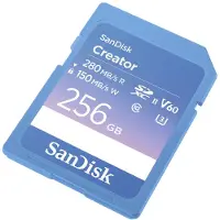 SanDisk Creator, 256 GB, SDXC, Klasse 10, UHS-II, 280 MB/s, 150 MB/s