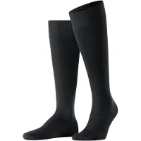 Falke Energizing Cotton Herren Kniestrümpfe, 45-46, Schwarz, Uni, Baumwolle