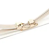 Anthoni Crown Ledergürtel , Damen, Gr. 110, weiß, Leder, unifarben, Gürtel Ledergürtel, in weiß mit Automatik Schließe