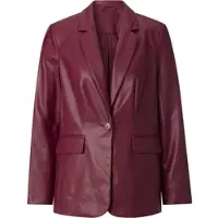 Witt Blusenblazer "Lederimitat-Blazer Lederimitat-Blazer mit Reverskragen", Damen, Gr. 46, rot (bordeaux), Lederoptik (PU beschichtet), , Modisch, Blazer Blusenblazer