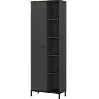 Germania Aktenschrank "GW-Rovigo, mit offenem Regal", grau (graphit), B:64cm H:190cm T:34cm, Holzwerkstoff, Metall, Schränke, Aktenschrank, spiegelverkehrt montierbar, Höhe 190 cm, Made in Germany
