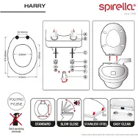 Spirella WC Sitz Toilettendeckel Harry Reinigung in Anthrazit - Easy Fix Clip