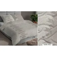 Karo Satin Baumwollsatin Bettwäsche 160x200 cm Beige Geometrisch