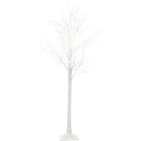 Beliani Outdoor LED Weihnachtsbeleuchtung Weiß Metall 190 cm in Baumform mit Stromanschluss zum Aufstellen für Außen Deko Adventsdekoration