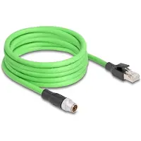 DeLOCK M12 Kabel X-kodiert 8 Pin Stecker zu RJ45 Stecker PUR (TPU) 5 m