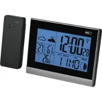 Emos Funk-Wetterstation mit Außensensor, batteriebetrieben, LED-Display-Anzeige mit Funkuhr, Temperatur, Thermometer, Hygrometer , E3070