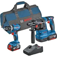 Bosch Powertools Combo Kit 2-tlg. 18V: GSB 18V-45 + GBH 18V-22 + 2 x Akku 4.0Ah, Schnellladegerät
