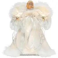 Generisch KI Store, 30 cm Engel-Weihnachtsbaumspitze - Beleuchtete Tannenzapfen-Spitze zur Weihnachtsbaumdekoration - Weihnachtsdeko (weiß)