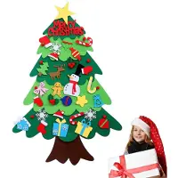 Generisch Filz-Weihnachtsbaum – Großer Weihnachtsbaum aus Filz für Kinder – Handgefertigt für Kinder – Kunstbaum – 100 cm