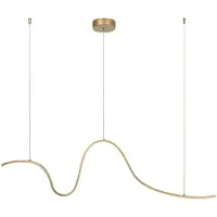 Rabalux Moderne Pendelleuchte Cobria Gold Weiß aus Metall Silikon, wellenförmig, B 110 cm H 32 cm