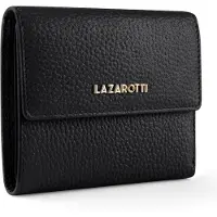Lazarotti Geldbörse mittelgroße Leder Geldbörse Damen | mit Druckknopf, 8 Kartenfächer, Münzfach, RFID-Schutz | 12 x 10 x 3 cm mit 2 Breiten einstellbar