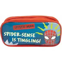 Marvel Spider-Man - Skizze - Schreibmäppchen - PVC-Kunstleder, gewebter Stoff PM4442 (Einheitsgröße) (Rot/Blau)
