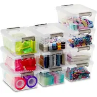 Merkloos Aufbewahrungsbox 1,25 l, 10 Stück, transparent, mit Deckel und Klipps, stapelbar