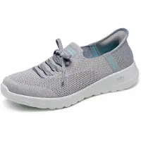 SKECHERS Damen Go Walk Joy Abby Turnschuhe, Gray Textile/Trim, 38 EU