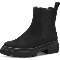 Marco Tozzi Damen Chelsea Boots zum Schlupfen mit Plateau, Schwarz (Black), 37 E