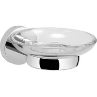 Evenes Seifenschale Eight mit Wandhalter, Messing verchromt, Glas klar - 93 920 16