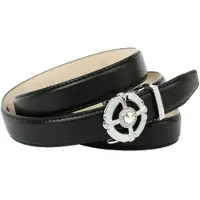 Anthoni Crown Ledergürtel , Damen, Gr. 95, schwarz, Leder, unifarben, Gürtel Ledergürtel, mit eleganter runder Schließe