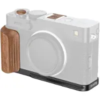 SmallRig 5985 L-Shaped Mount Plate with Wooden Handle for FUJIFILM X-E5, Rosewood / Black