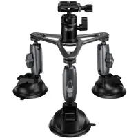 Telesin 3-Arm-Saughalterung für GoPro+Kamera (mit 3 Saugnäpfen)