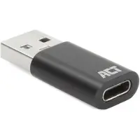ACT USB-A-Stecker auf USB-C-Buchse-Adapter, USB A, USB C, Schwarz