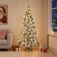 Syfax Künstlicher Weihnachtsbaum mit Weihnachtskugel 210 cm 300 LEDs