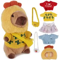 Merkloos Schattenfarbenes Kuscheltier "Capybara" mit einer Größe von 23 cm, inklusive Kleidung