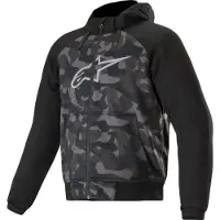 Alpinestars Chrome Camo Sport Motorrad Zip Hoodie, schwarz/camouflage, XL
