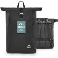 Merkloos Fahrradtasche Gepäckträgertasche Schultertasche - 28 Liter - Schwarz - Mit Laptopfach - Für Gepäckträger und Rucksack