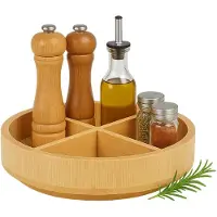 Merkloos Drehteller Kräuterregal Bambus - 4 Fächer - 360° drehbar - 6 x 23,5 cm - Natur