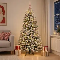 Syfax Künstlicher Weihnachtsbaum mit Kugel 210 cm 300 LEDs