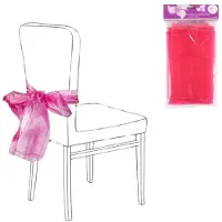 Nobrand Party-Dekoration, Stuhlschleife, Organza, Fuchsia, 2er-Set