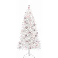 Syfax Künstlicher, zusammenklappbarer Weihnachtsbaum, 150 cm hoch, mit 150 LED-Leuchten, warmweiß